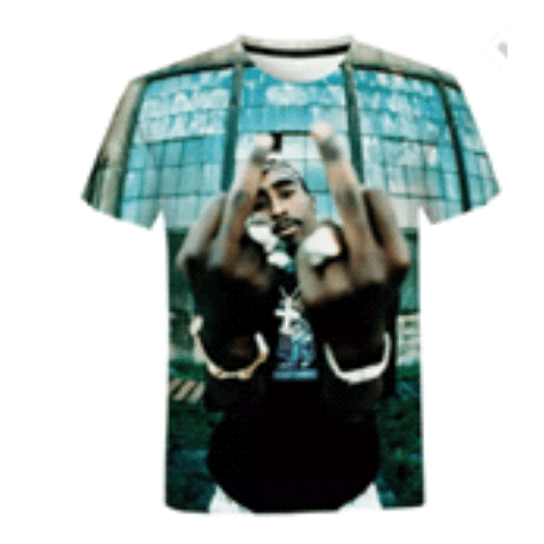 2 Pac T-shirt middle finger