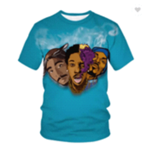 2 Pac T-shirt baby blue