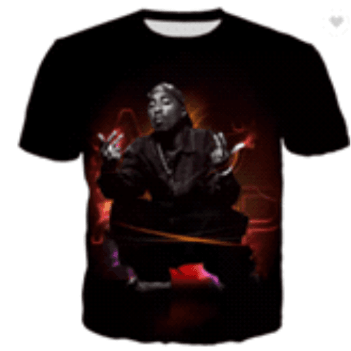 2 Pac T-shirt red and black