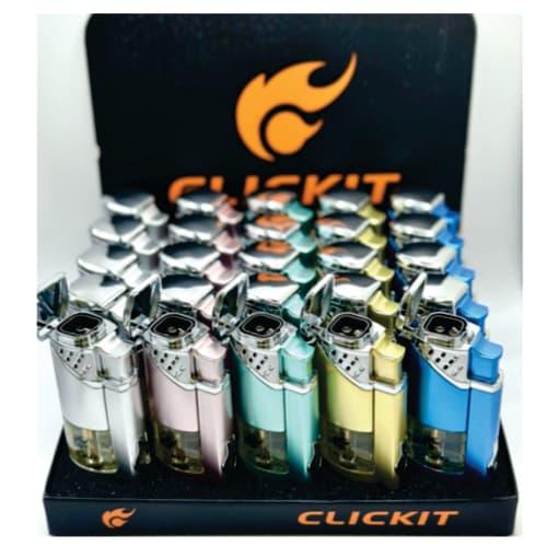 Click it - SHINY PARTIAL TRANSPARENT QUAD TORCH W/CIGAR PUNCHER