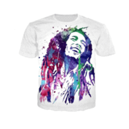 Bob Marley T-shirt purple and white