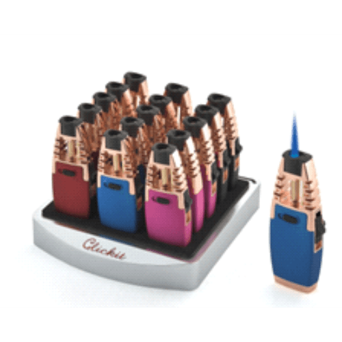 Click it - SINGLE TORCH LIGHTER, MIXED COLOR